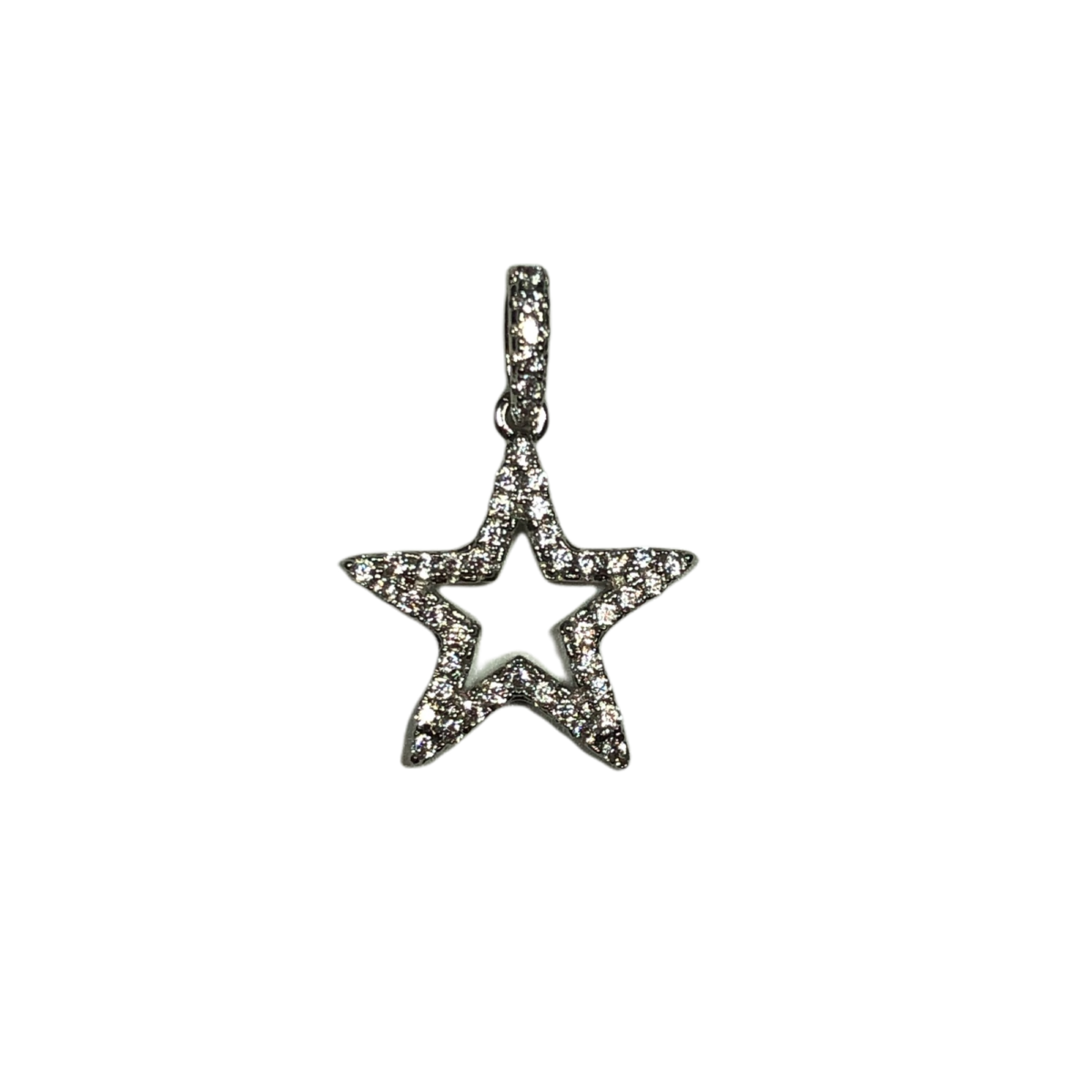 by destele pendentif étoile strass argente