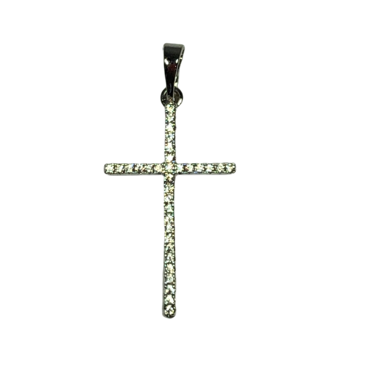 by destele pendentif croix strass argente