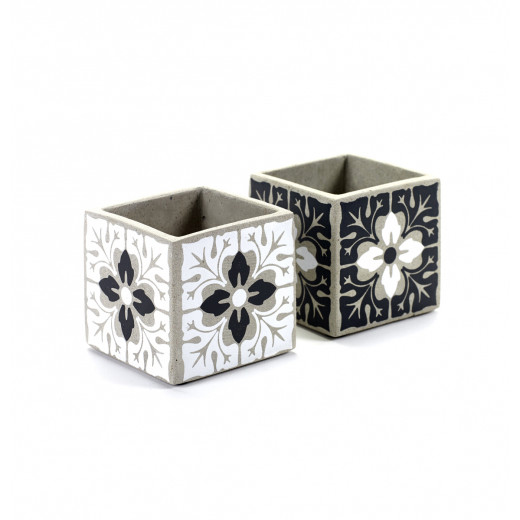 by destele cache pot noir et blanc