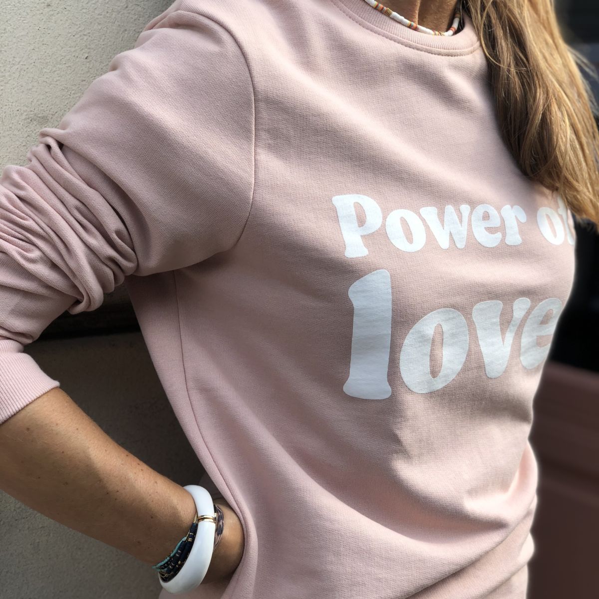 sweat rose message power of love blanc col rond by destele