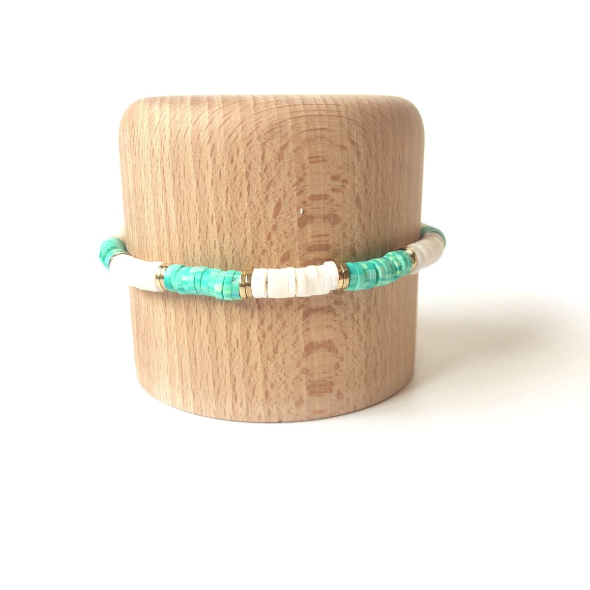 bracelet surfeur blanc et turquoise by destele