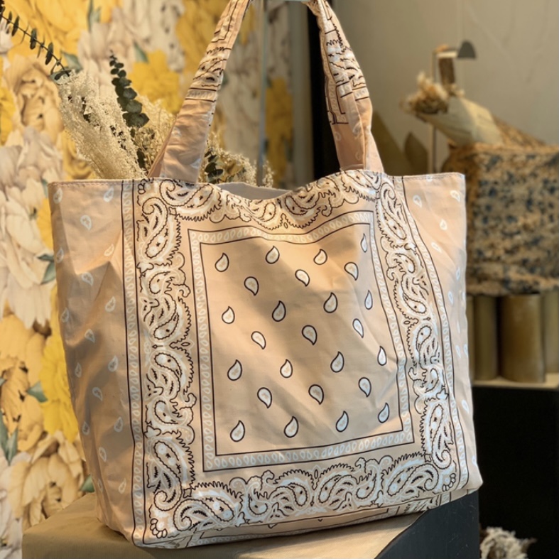 sac cabas xl grand modèle bandana écru by destele