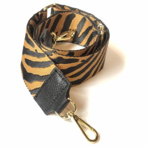 Bandoulière sac tigre camel et noire