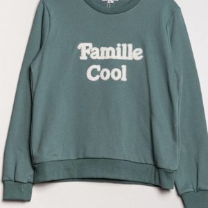 Sweat enfant « Famille cool » vert d’eau