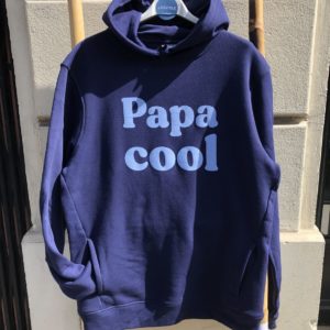 Sweat "Papa cool" bleu marine à capuche