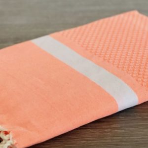 Fouta pied de lion corail