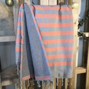 Fouta éponge gris corail
