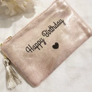 Pochette rose message "Happy birthday"