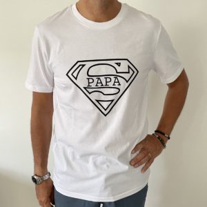 Tee-shirt "Super papa" blanc