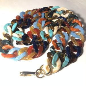 Chaîne gros maillon multicolore pour portable