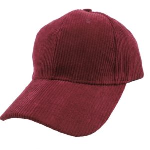 Casquette velours bordeaux