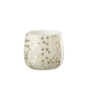 Photophore verre triangles blanc