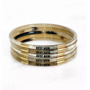 Bracelet en corne - Gold « Best Mum »