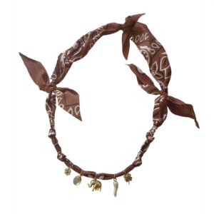 Collier bandana taupe