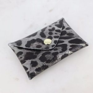 Porte cartes gris Leo
