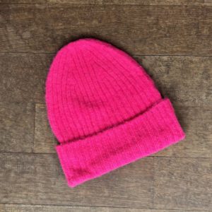 Bonnet rose fluo baby alpaga