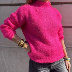 Pull Manuela rose fluo kid mohair