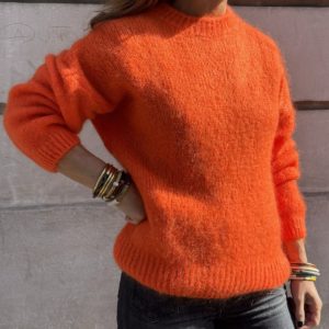 Pull Manuela orange kid mohair