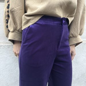 Pantalon Cesar velours violet