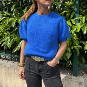 Pull Jules bleu kid mohair