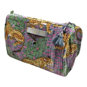 Trousse de toilette India velours grise