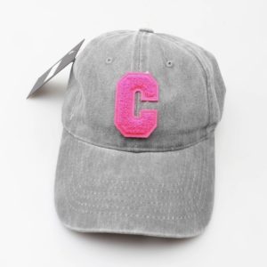 Réassort le 6 mai : Casquette C rose fluo grise