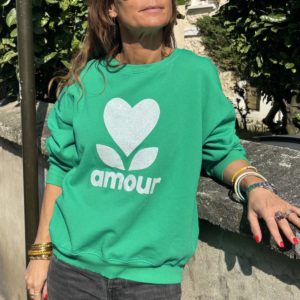 Réassort le 6 mai : Sweat AMOUR vert