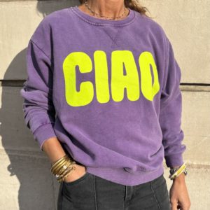 Réassort le 15 mai : Sweat "Ciao" violet