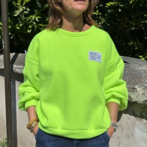 Sweat « Life isn't perfect » jaune fluo