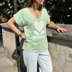 Tee-shirt « Amour » vert d’eau