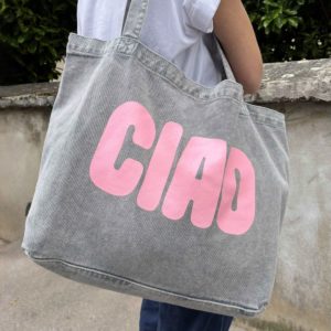 Cabas "CIAO" gris