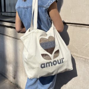 Cabas "AMOUR" écru