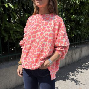 Sweat Léo rose fluo
