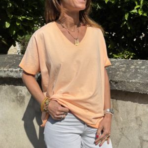 Tee-shirt Noé corail fluo