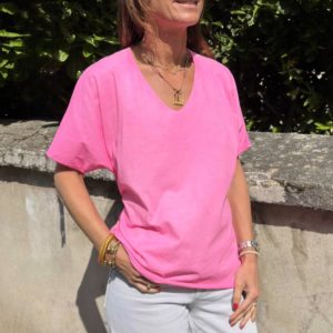 Tee-shirt Noé rose fluo