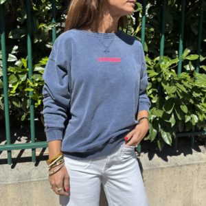 Sweat "HAPPINESS" bleu marine