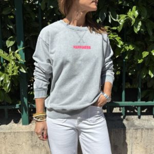 Sweat "HAPPINESS" gris