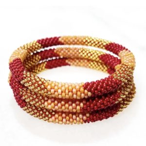 Bracelet népalais - Bordeaux gold