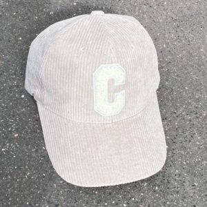 Casquette velours beige C blanc
