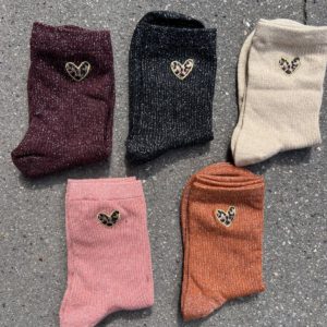 Chaussettes pailletées Coeur Léo