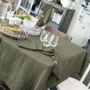 Nappe 150x350 cm gaze de coton Romarin