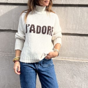 Pull J'adore écru