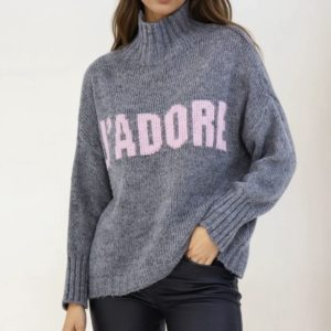 Pull J'adore gris