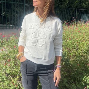 Sweat LOVE beige chiné