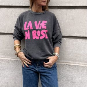 Sweat "LA VIE EN ROSE" noir