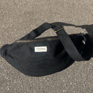 Sac banane coton noir