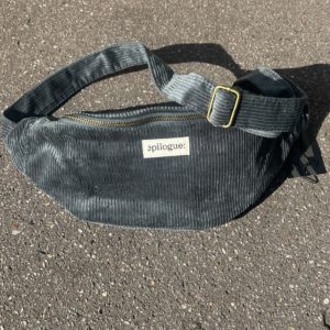 Sac banane velours côtelé Bleu gris