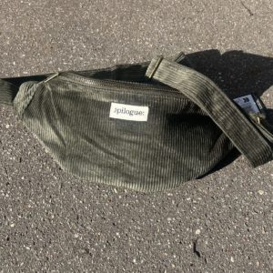 Sac banane velours côtelé kaki
