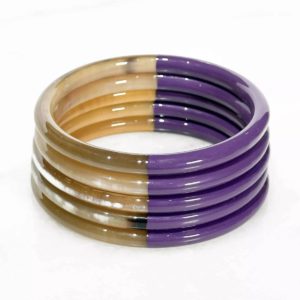 Bracelet en corne laqué - Violet