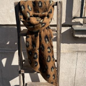 Echarpe beige léopard lurex